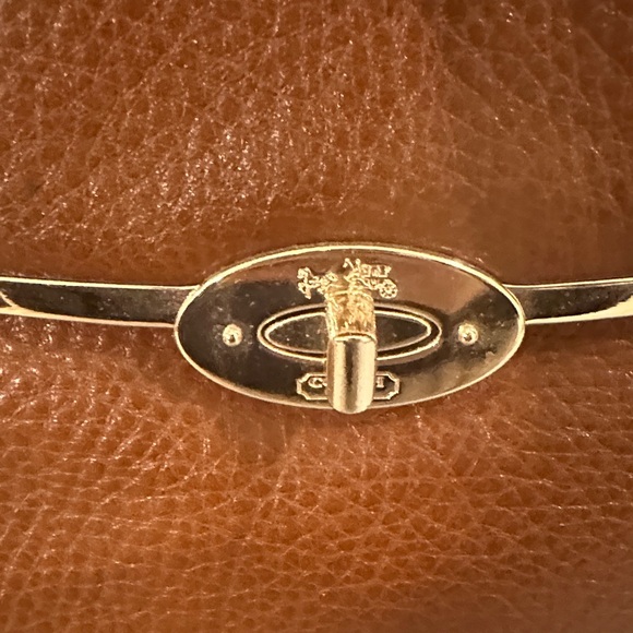 Coach Tan Leather Satchel with Gold Accents - Picture 3 of 10